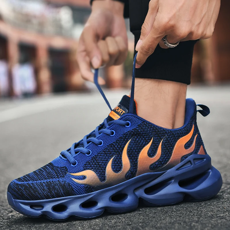 

New Fashion Men's Vulcanize Shoes Mesh Lace-up Men's Sneakers 37 Trend Outdoor Jogging Breathable Men's Platform Shoes 45