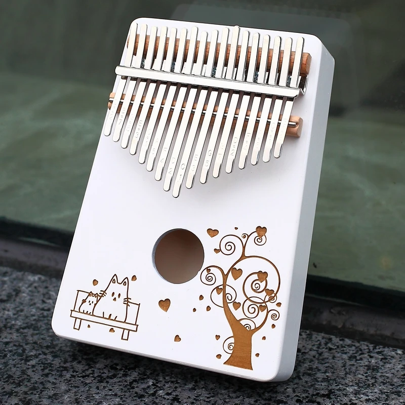 Керауса инструмент белый калимба 17 клавиш красное дерево портативный Mbira