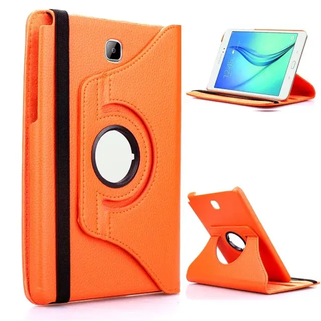 orange Вращающийся на 360 чехол для планшета samsung Galaxy Tab A 8,0 чехол T350 T351 T355 P350 SM-T355 из искусственной кожи Стенд планшет 8 ''Чехол+ пленка - Цвет: orange