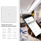 Черная Роскошная панель из закаленного стекла для ЕС, умный переключатель Wi-Fi с поддержкой приложения, голосового управления, Google Home, Alexa, живой и нейтральный провод