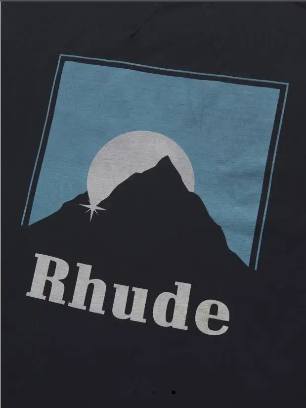 

Vintage printed Oversize Rhude short sleeve T shirt Men Women 1:1 High Quality RHUDE Tops Tees
