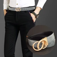high quality g letter belt leather luxury mens designer fashion belt classic gray shoulder strap gentleman casual cowhide belt