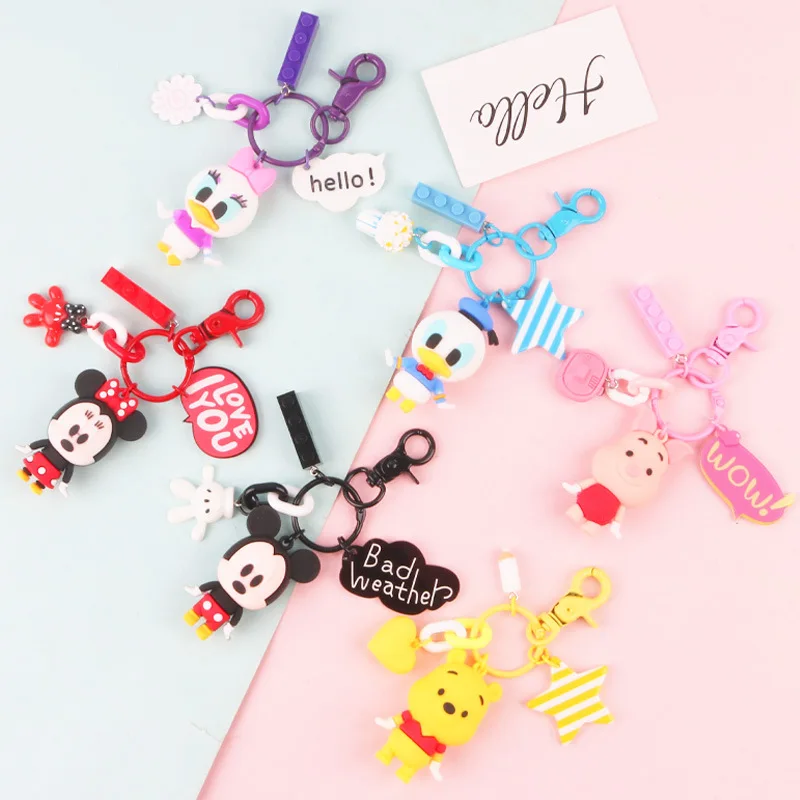 

Брелок для ключей Disney, креативная модель модели сумки с рисунком Микки и Минни, Винни-Пуха, подарок