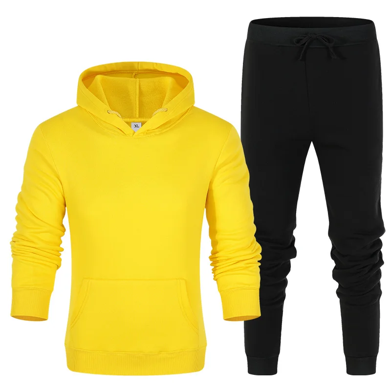 Мужской спортивный костюм с капюшоном теплый комплект из 2 предметов Осень-зима