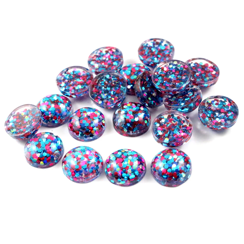 40 шт 12 мм Новая мода павлин синий и розовый белый смешанные цвета плоская задняя
