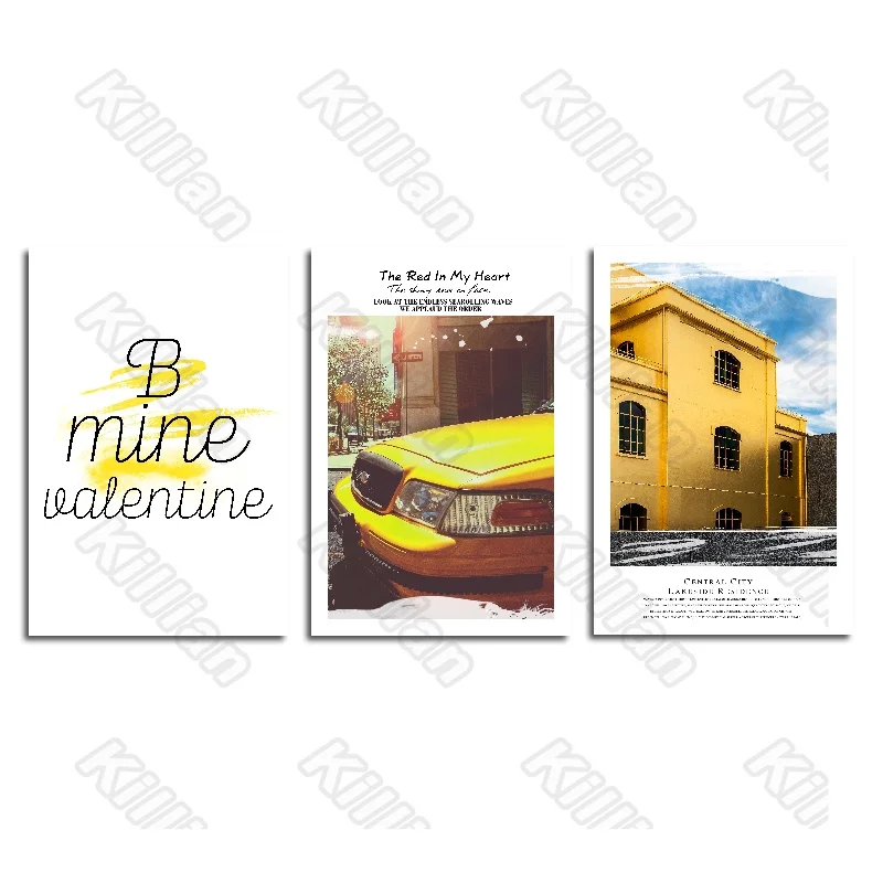 

Modern Style Yellow Car Frameles Poster Home Residential Bedroom Decoration Living Room Building Canvas Painting Hd Print Fresco