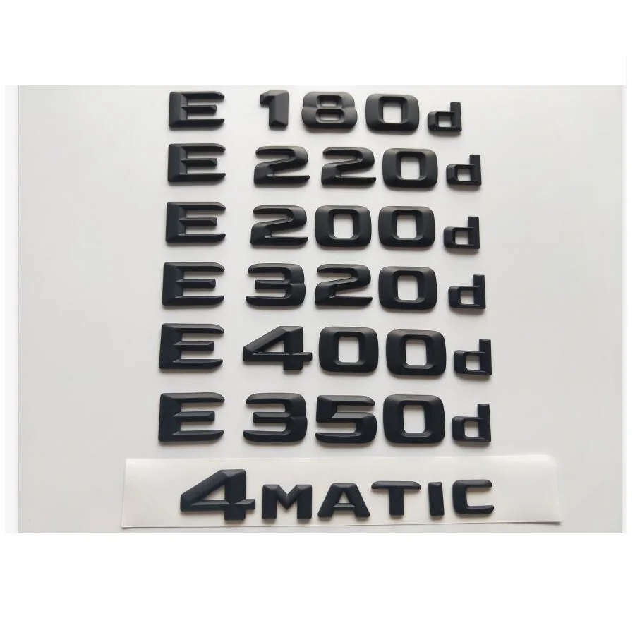 Черные матовые эмблемы для Mercedes Benz W212 W213 W211 E180d E200d E220d E250d E300d E320d E350d E400d E430d E450d E500d