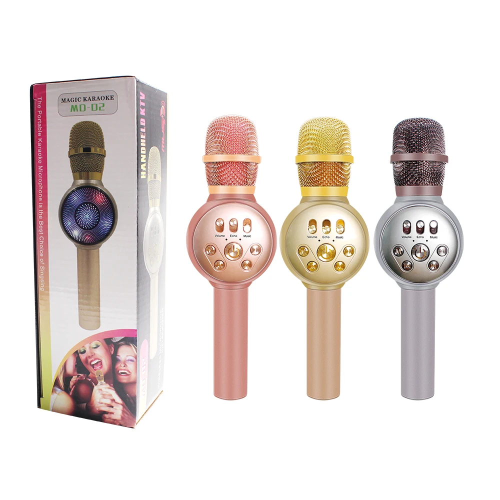 Новый обновленный беспроводной Bluetooth караоке микрофон WS858 светильник ой света