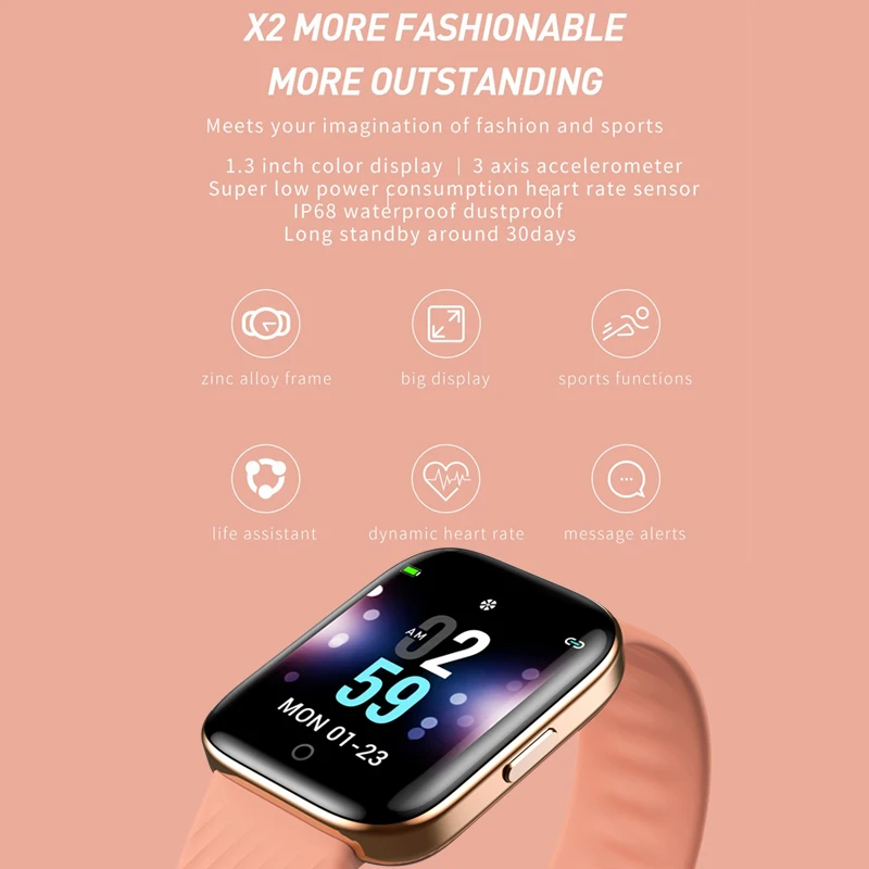 ESEED X2 Smartwatch для мужчин IP68 Водонепроницаемый мониторинг сердечного ритма фитнес