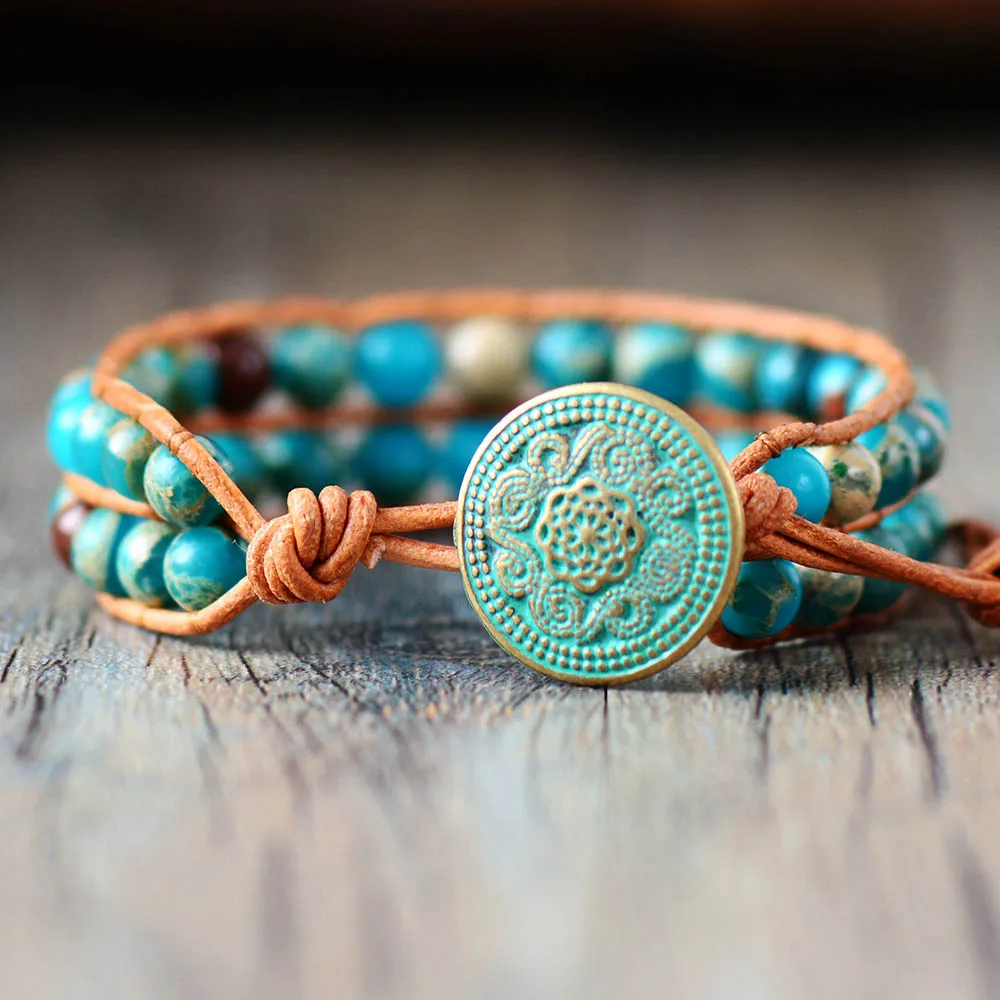 Браслет-манжета из натуральной кожи 6 мм | Украшения и аксессуары