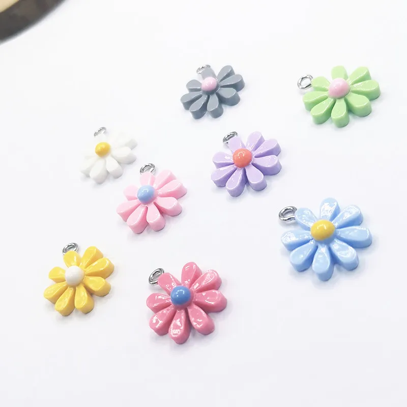 10 шт. милые Подвески из смолы в виде маленькой маргаритки подвески подсолнуха для