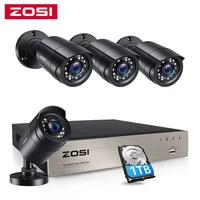 zosi security camera system 8ch 5mp lite cctv dvr with 4pcs 1080p 2 0mp security cameras ir outdoor ip66 video surveillance kit