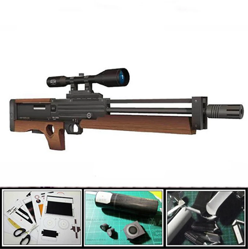 1/1 1/2 Scale Walther WA2000 Sniper Rifle DIY 3D Handmade Paper Gun Model Toy Puzzle Decoration Assemble for Military Fan | Игрушки и