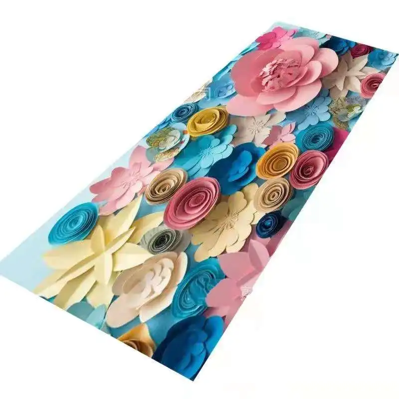 

Modern Non-slip Home Kitchen 3D Rose Soft Carpet Bathtub Lengthened Absorbent Doormat Balcony Hotel Living Room Carpet