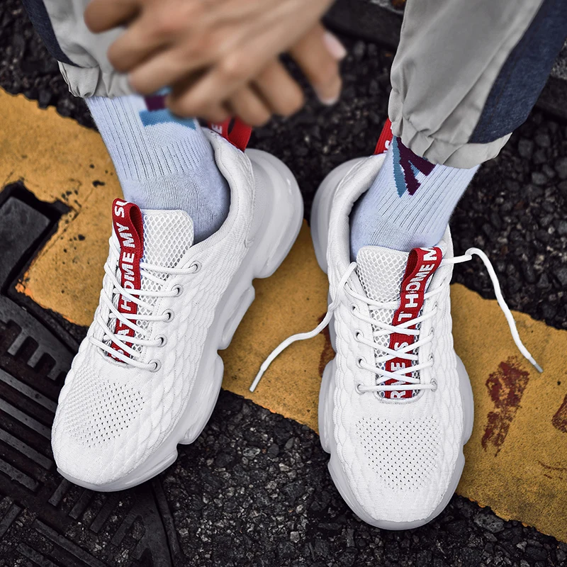 

Fish pattern streamlined running shoes, everyday all-match sports shoes Fashion Mesh Breathable Rebound Foam Sole Casual Shoes