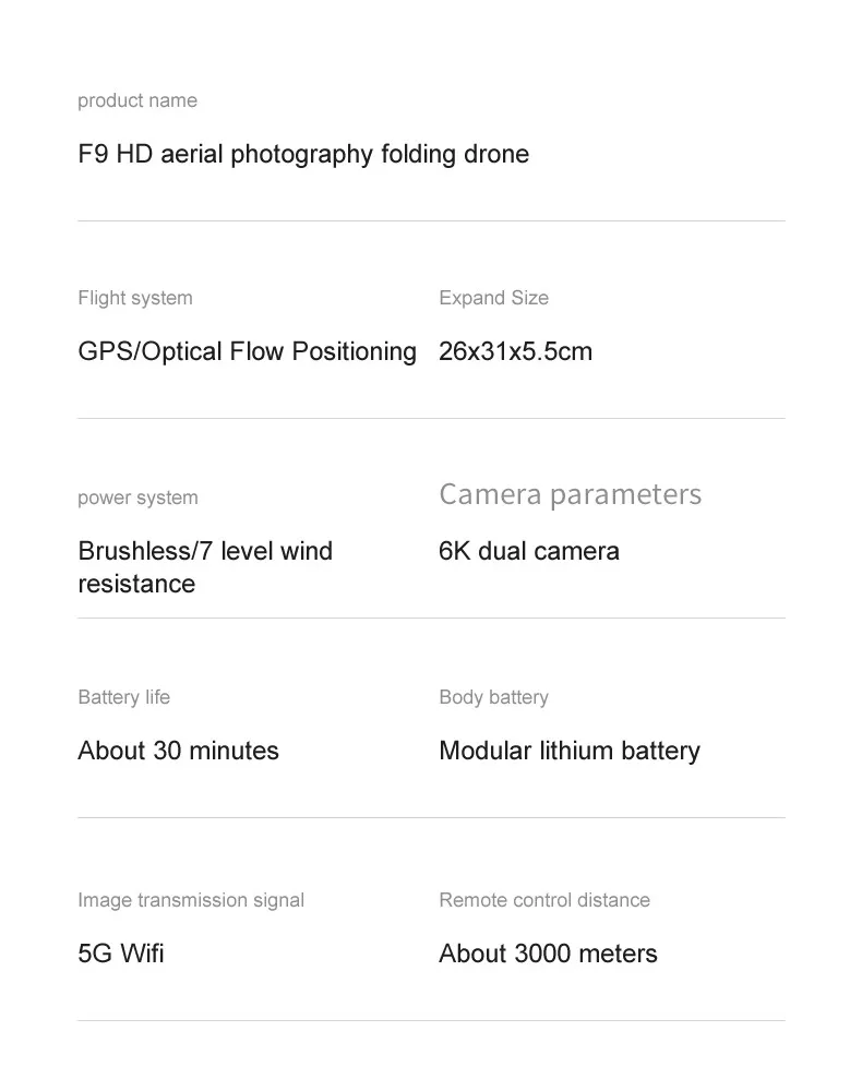 

F9 5G WIFI FPV GPS With 6K HD Dual Camera Positioning Brushless RC Drone HD Aerial Photography Foldable RC Drone Quadcopter #Y