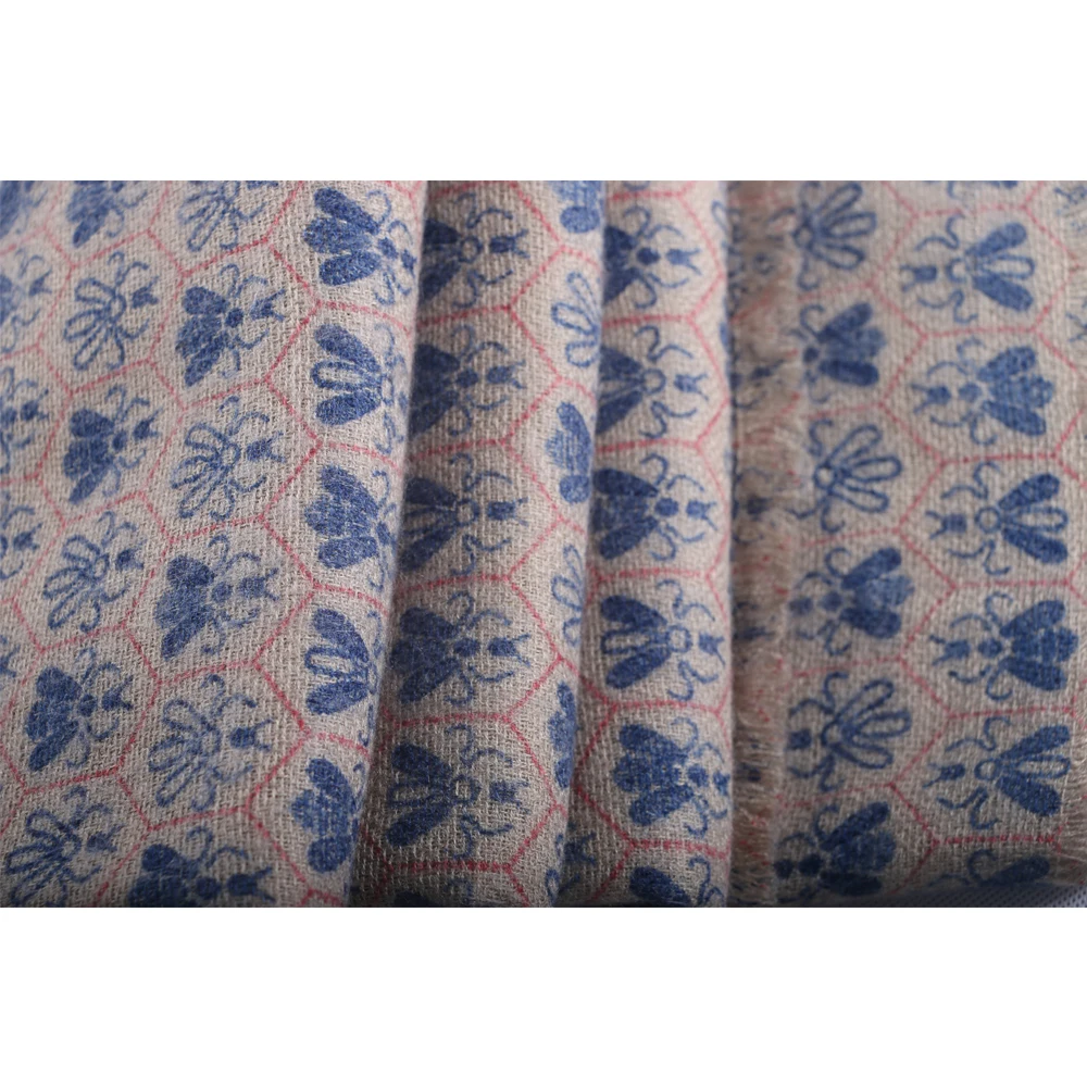 Новинка 2019 Модный женский шарф имитация кашемира принт пчелы теплый мягкий