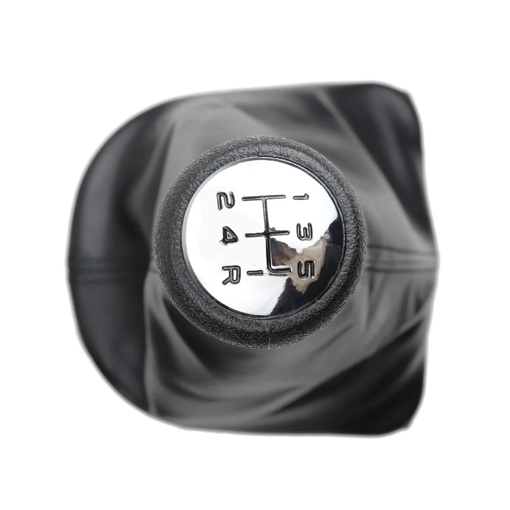 Ручка переключения рулевого механизма автомобиля с кожаный ботинок Chrome Кепки