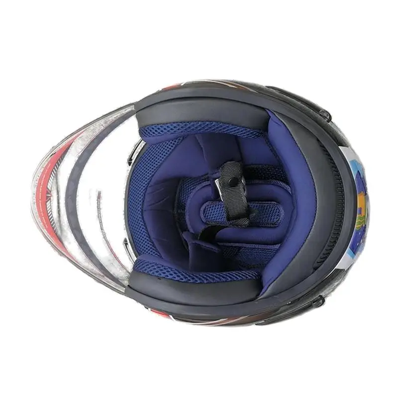 Мотоциклетный полушлем синего цвета регулируемый размер защита унисекс с