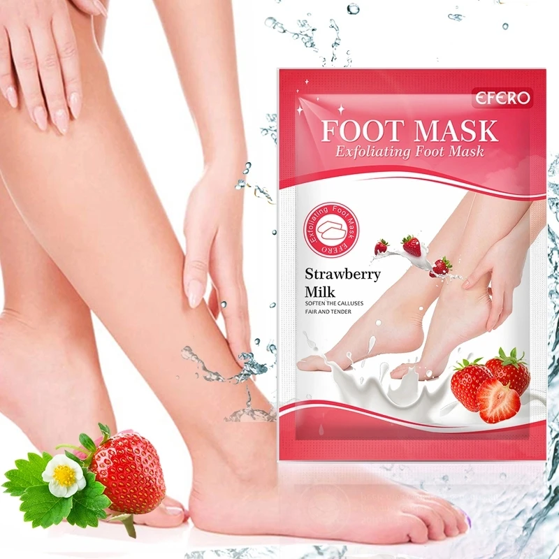 

5Pair Exfoliation for Feet Mask Spa Socks Pedicure Remove Foot Cream Strawberry Milk Foot Mask Exfoliating Dead Skin Peel Mask