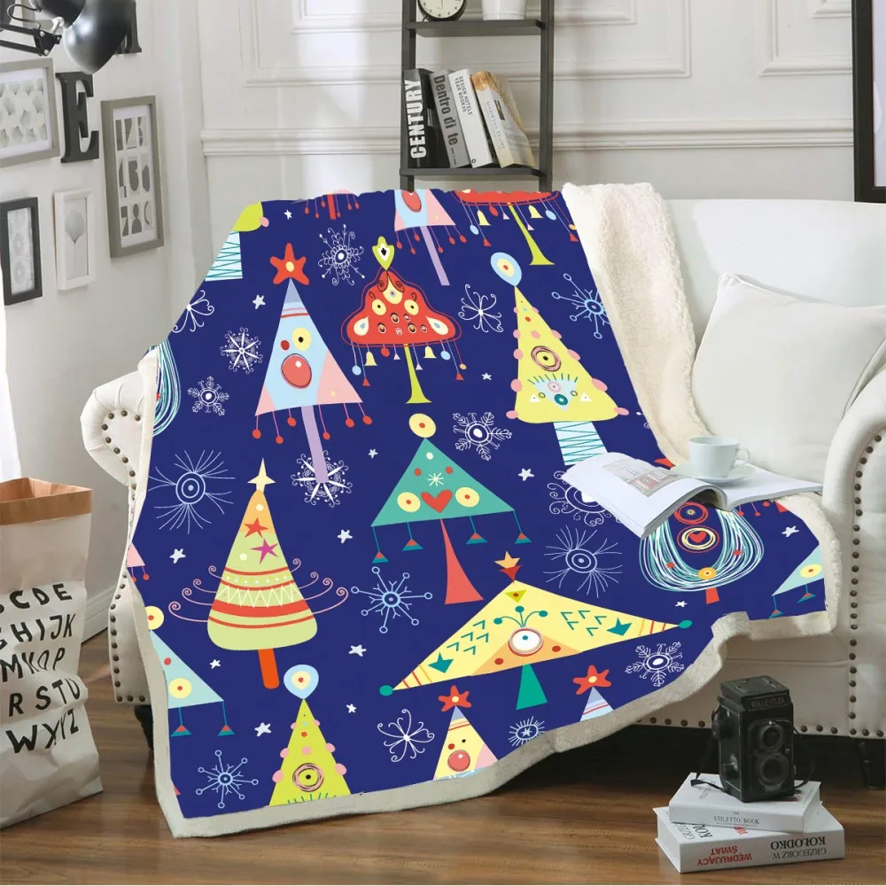 Креативное рождественское одеяло в виде снежинок Холли шерпа плюшевое ТВ теплое
