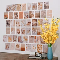 50pcs beige aesthetic picture for wall collage 4x6%e2%80%99%e2%80%99 boho cards cream collage print kit warm color room decor for girls wall