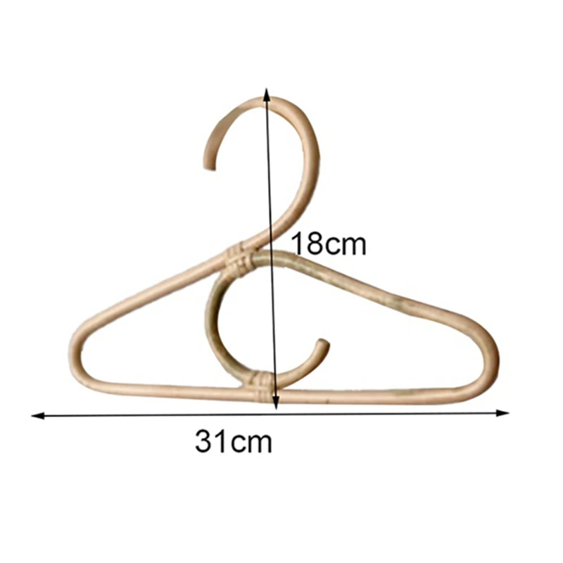 

6Pcs Rattan Clothes Hanger Nordic Style Kids Garments Organizer Rack Children Hanger Kids Room Decor Hangers for Clothes