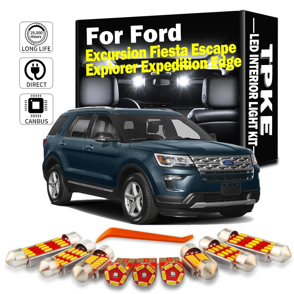 Canbus LED Interior Light Kit For Ford Excursion Edge Escape Explorer Fiesta Expedition Map Trunk ​Dome Lamp Car Accessories