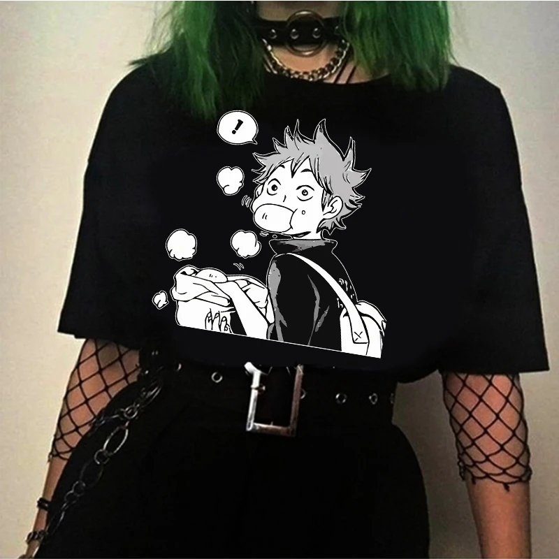 Аниме Haikyuu футболки милые Хината шуйо еды свинины булочки манга футболки|Мужские