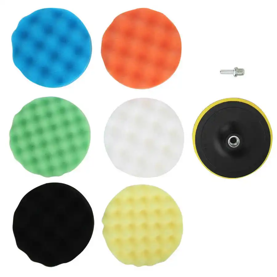 

Polishing Pad 8Pcs/Set 6in Round Buffing Sponge Pad Kit Waveform Polishing Abrasive Tools Removes Scratches
