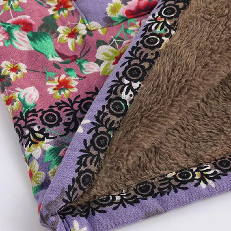 Comfortable and Warm Women Winter Printed Plush Long Sleeve Hooded Jacket FDC99 | Женская одежда