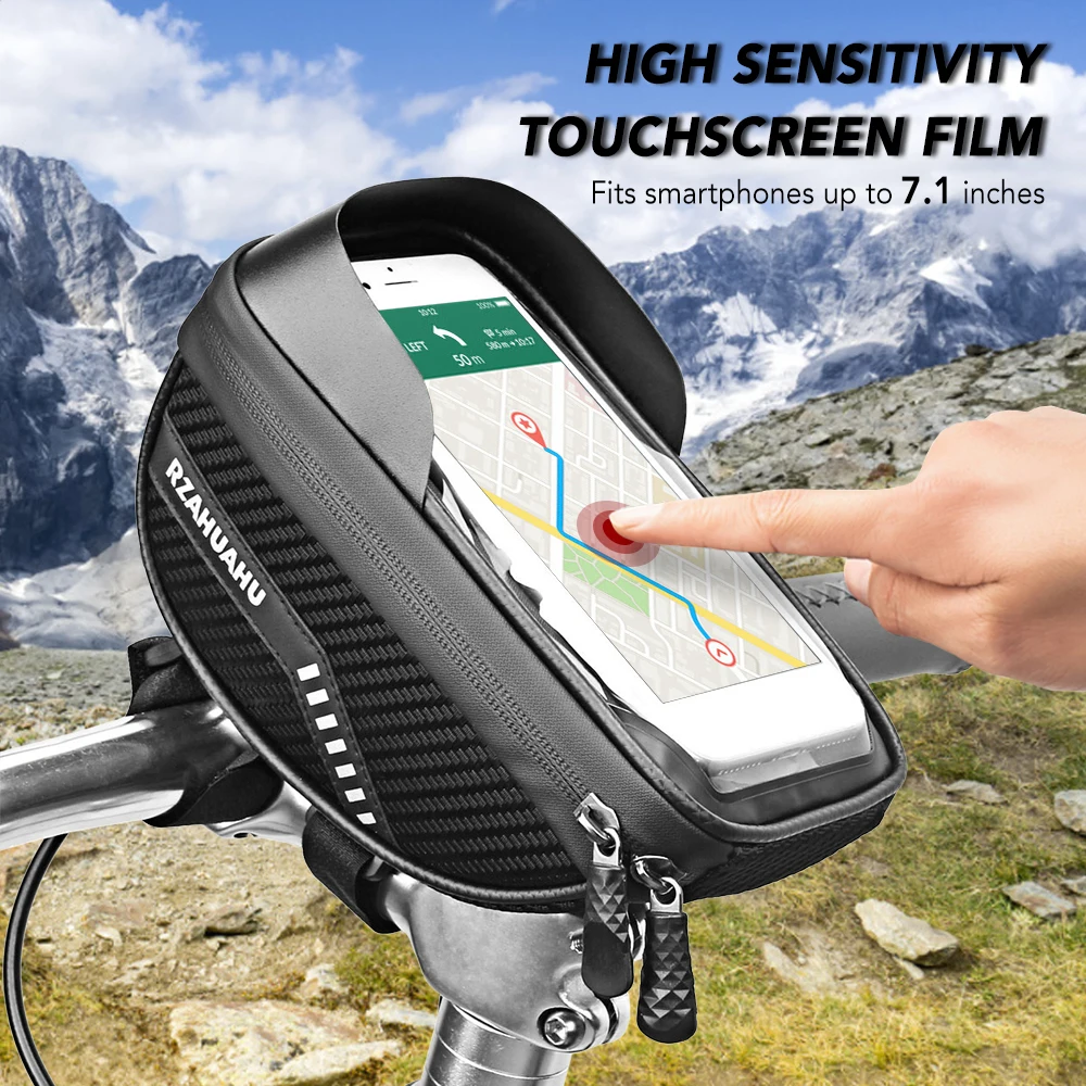 

Bicycle Phone Mount Bags Waterproof Front Frame Top Tube Bag with Touch Screen Phone Holder Case Cycling Storage Bag Pack