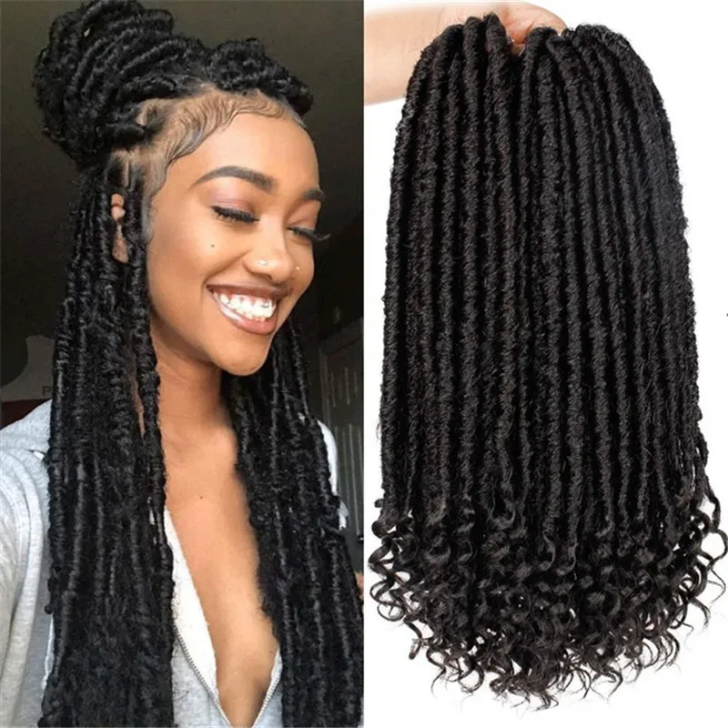 Synthetic  Crochet Faux Locs Hair 20 Inch Synthetic Goddess Locks Dreadlocks Hair Extensions Ombre Passion Twist Braiding Hair