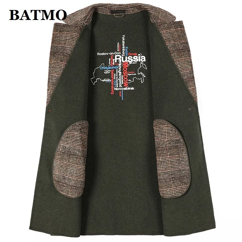 BATMO 2019 Новое поступление зимнее высококачественное шерстяное клетчатое пальто