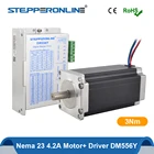Набор шагового двигателя Nema 23 STEPPERONLINE, 3 Нм (425 унции), а, 4 выводных, 10 мм, вал и шаговый драйвер для фрезерного станка с ЧПУ