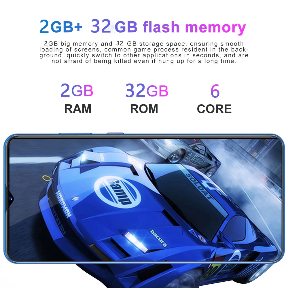 

SOYES S21U Global Version 6.7 Inch Mobile Phones 2+32GB Android 10 Smartphones Face ID 2 Sim Card 4800mAh Hexa Core Cell Phones