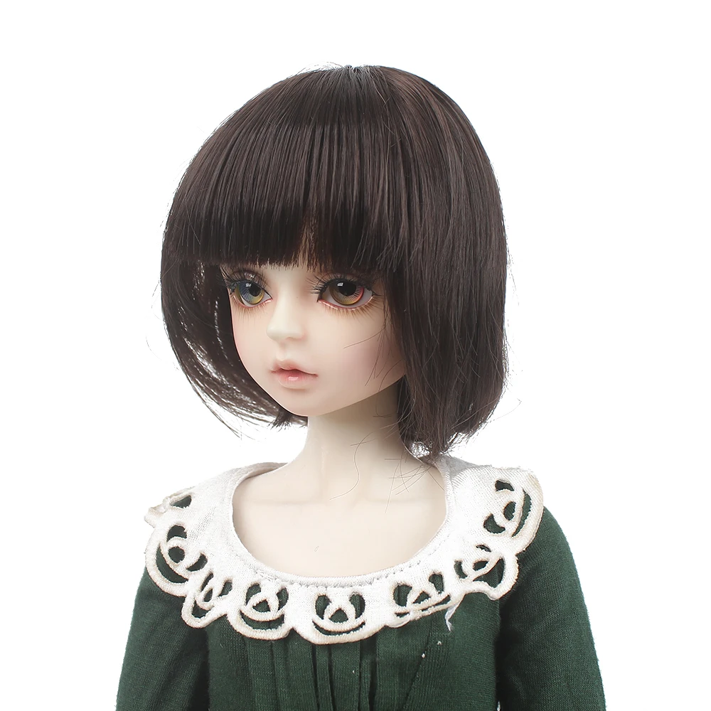 

High Temperature BJD SD wig 1/3 hair doll wig high temperature fiber DIY wig 3 colors ponytail tie flower