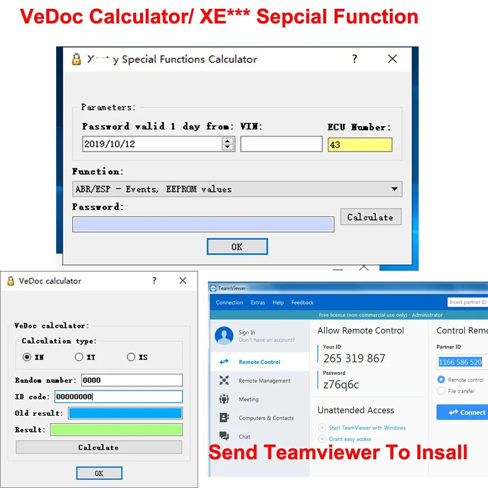 XEN/RY Special Functions Calculator and VeDoc calculator Online download install activation For sd mb star c4 c5 c6 diagnosis
