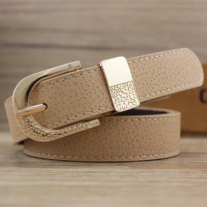 

High Quality Women Wide Pigskin Belt Jeans Genuine Leather Belt Metal Buckle Casual All-match Female Colorful Belts Punk