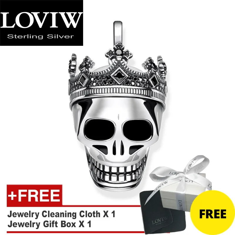 Подвеска в виде короны черепа винтажная бижутерия из стерлингового серебра 925