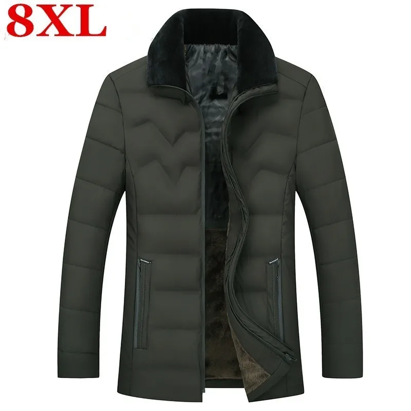 Новый размера плюс 8xl 7xl зимние теплые куртка для мужчин свободные пальто
