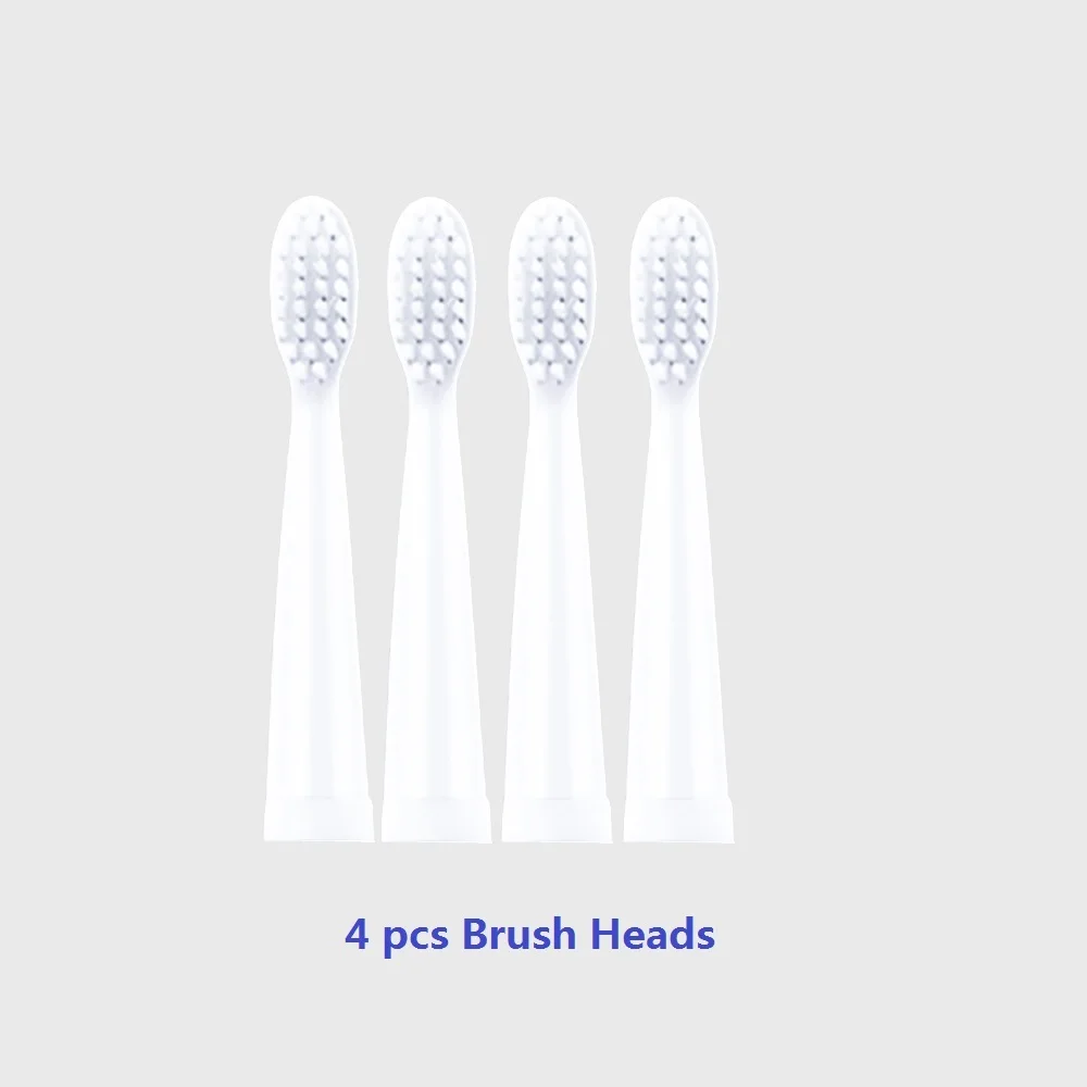 4pcs white Электрическая зубная щетка перезаряжаемая ультразвуковая моющаяся электронная отбеливающая Водонепроницаемая зубная щетка Сменная головка зубной щетки - Цвет: 4pcs white