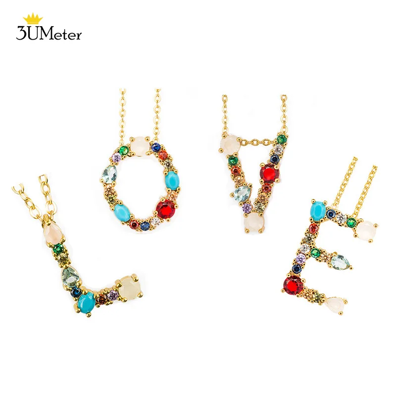 Женское Ожерелье с буквами алфавита разноцветное ожерелье золотым именем