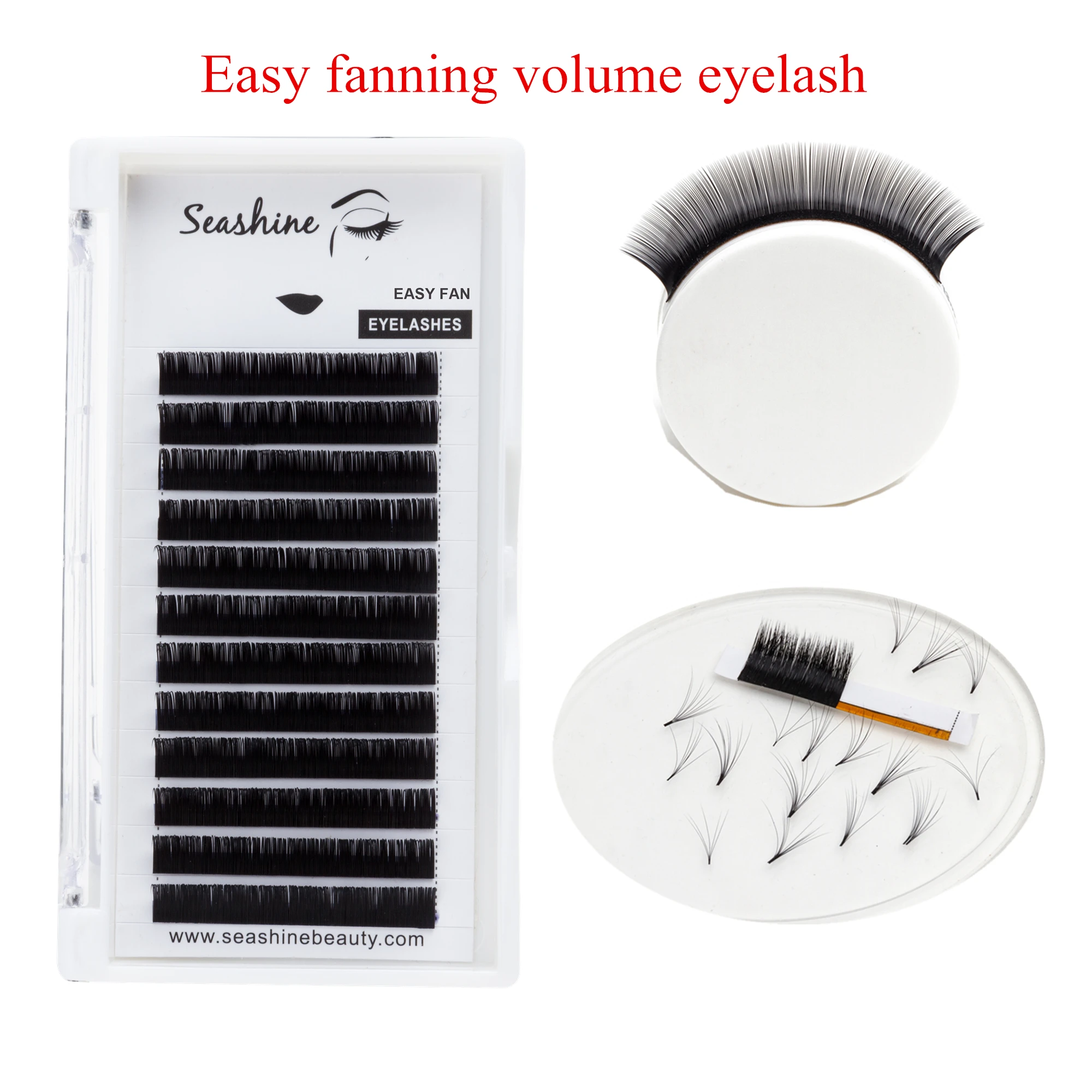 

Seashine New Arrived Auto Fans Eyelash Easy Fanning Lashes Mega Volume Fan Russian Volume Blooming Lashes Make Up Cilia