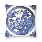 Двусторонняя наволочка для подушки, с 3D-принтом, голубая ива, Китай