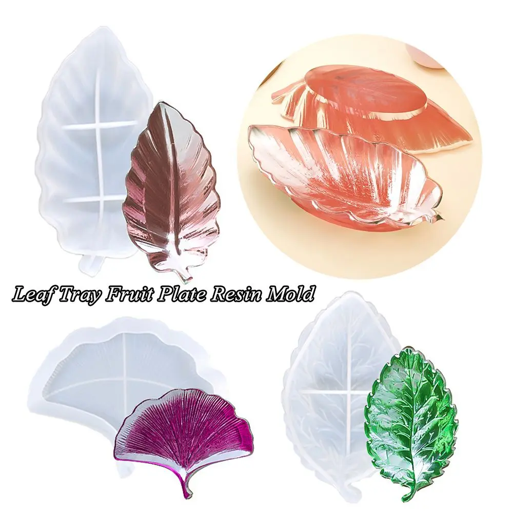 

Transparent Casting DIY Crafts Crystal Epoxy Silicone Mould Tray Mold Fruit Plate Dish Leaf Tray Resin Mold