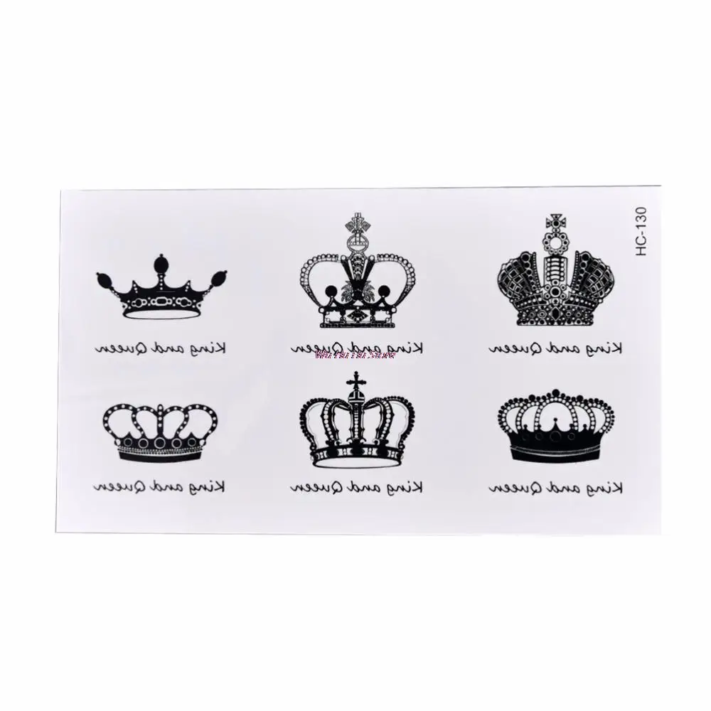 

Crown Patroon Tijdelijke Tattoo Simulatie Alphabeticalmen En Vrouwen Tattoo Stickers Waterdichte Body Art