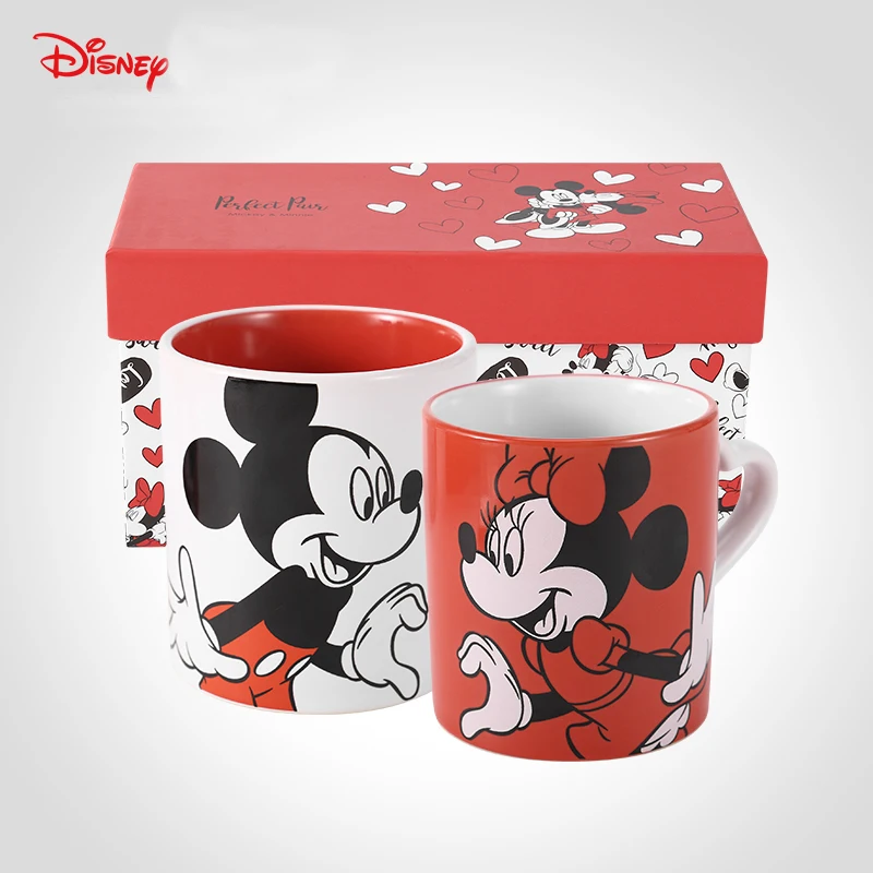 

250mL Disney Mickey Minnie Mouse Cartoon Water Cup Ceramic Love Couple Mug Home Office Collection Cup Women Girl Valentine Gifts