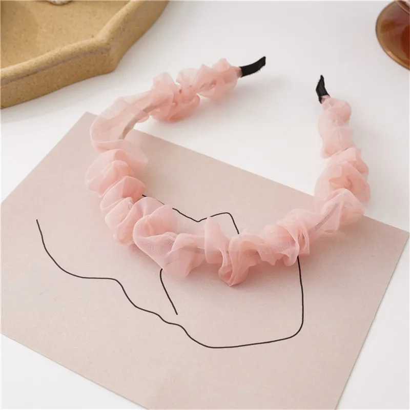 

Ruched Pleated Headband Fold Glossy Satin Hairband Head Bezels Headbands for Women Hair Hoops Hair Accessories