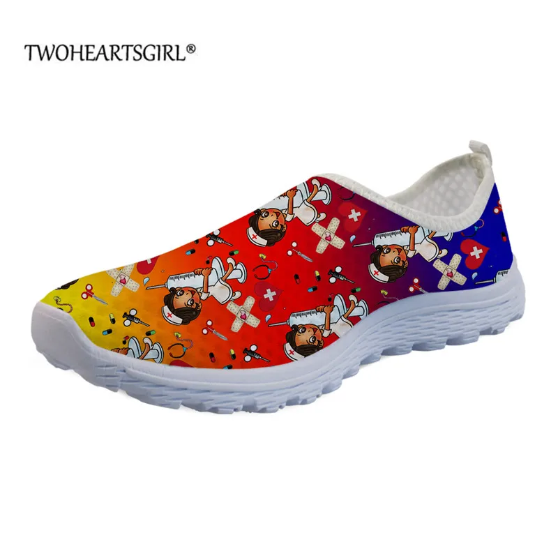 

Fashion Nurse Doctor Print Girls Sneakers Spring Summer Light Slip-on Flats for Women Outdoor Walking Shoes Footwear Colorful